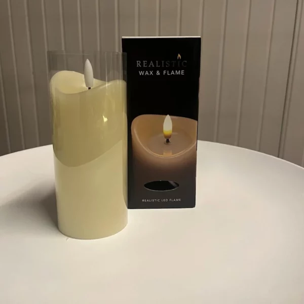 Realistic Wax and Flame - Led Kaars Ivoor